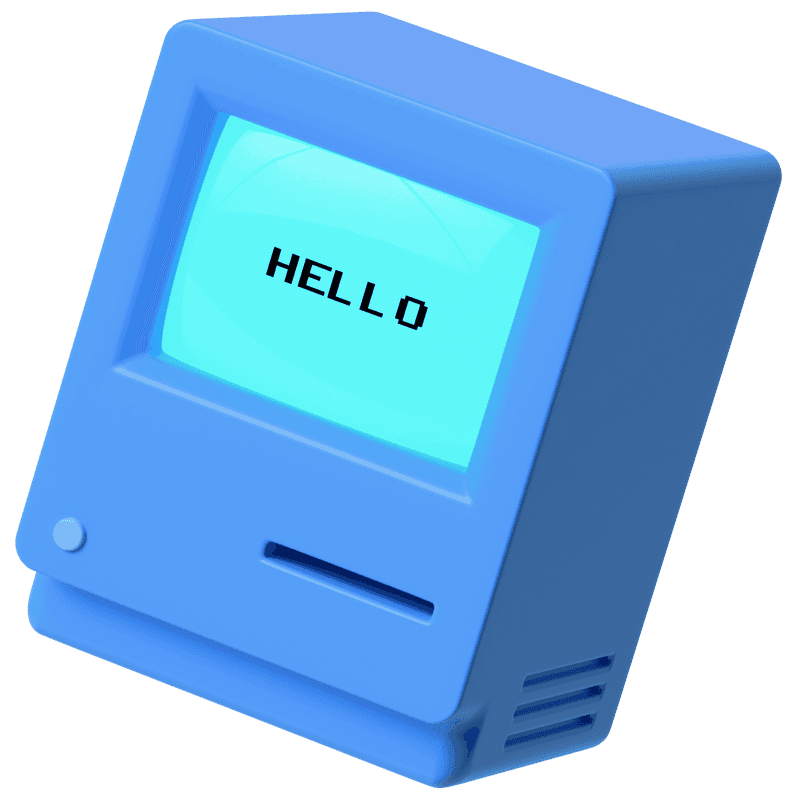 Retro computer saying Hello